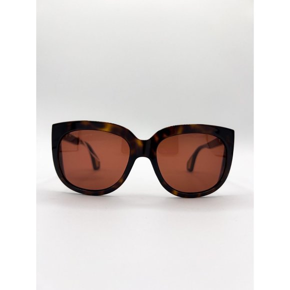 Gucci Ladies GG0468S 002 57 Cat Eye Sunglasses Brown Full-Rim Acetate - Picture 2 of 15